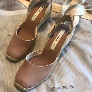 Zara blush sandal wedges